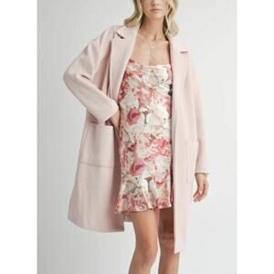 Sadie & Sage Hayley Pink Open Duster Coat Sweater Jacket Sz M Soft Chic NWT